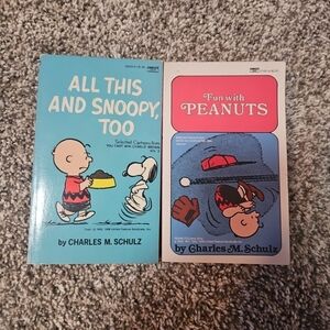Lot of 2 Vintage Peanuts Snoopy Books 1950s Fun With Peanuts All This And Snoopy